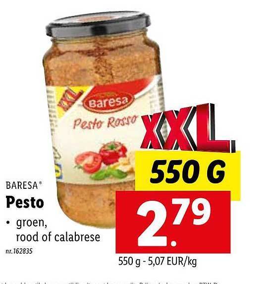 Baresa pesto promotie bij Lidl