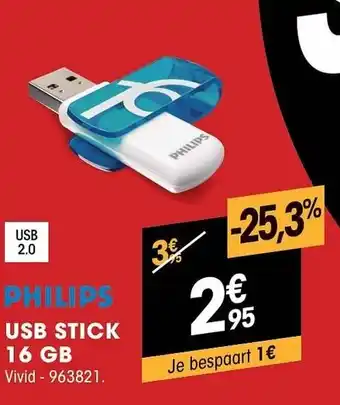 Electro Depot Philips usb stick 16 gb aanbieding