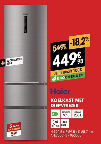 Electro Depot Koelkast met diepvriezer aanbieding
