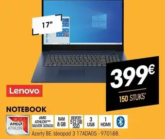 Electro Depot Lenovo notebook ideapad 3 17ada05 - 970188 aanbieding
