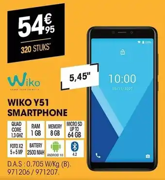 Wiko y51 smartphone