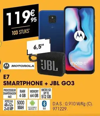 E7 smartphone + jbl go3
