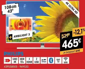 Electro Depot tv 4h udh 43" aanbieding