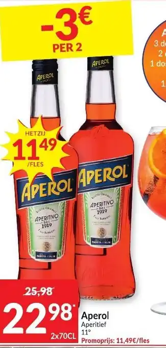 Intermarché Aperol aperitief 2x70cl aanbieding