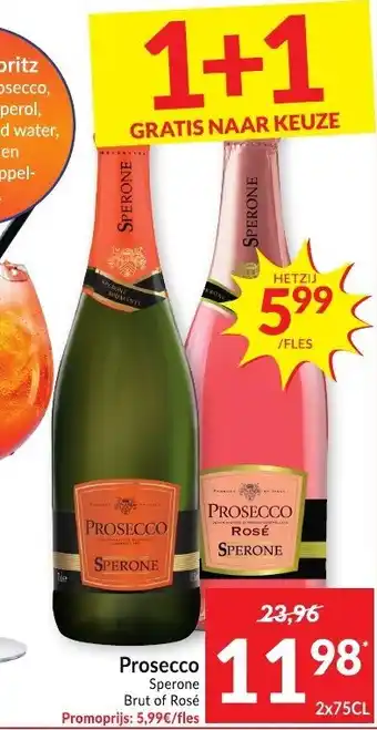 Intermarché Prosecco sperone brut of rose 2x75cl aanbieding