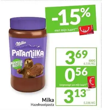 Intermarché Milka hazelnootpasta aanbieding