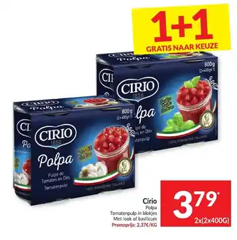 Intermarché Cirio polpa 2(2x400g) aanbieding