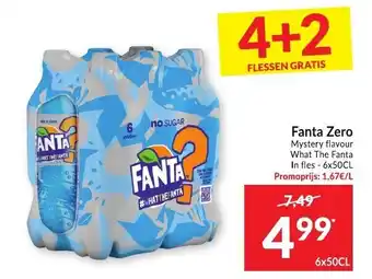 Intermarché Fanta zero mystery flavour what the fanta 6x50 cl aanbieding