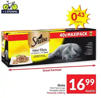 Intermarché Sheba mini filets in saus gevogelte selectie 40x85g aanbieding