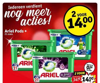 Kruidvat Ariel pods+ aanbieding