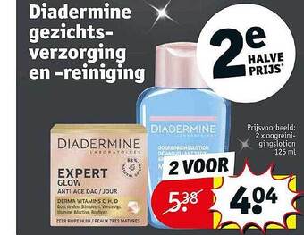 Kruidvat Diadermine gezichtsverzorging en reiniging aanbieding