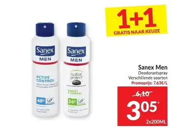 Intermarché Sanex man deodorantspray varschillende soorten 2x200 ml aanbieding