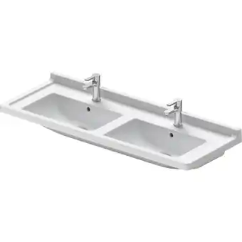 Sawiday Duravit starck 3 dubbele wastafel 130x48.5cm met 1 kraangat met wondergliss wit aanbieding