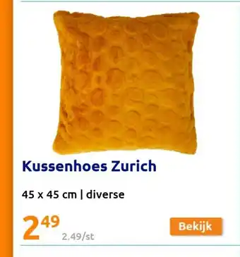 Action Kussenhoes Zurich 45 x 45 cm diverse aanbieding