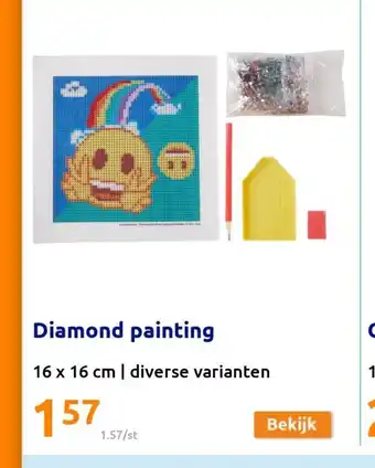 Action Diamond painting 16 x 16 cm aanbieding