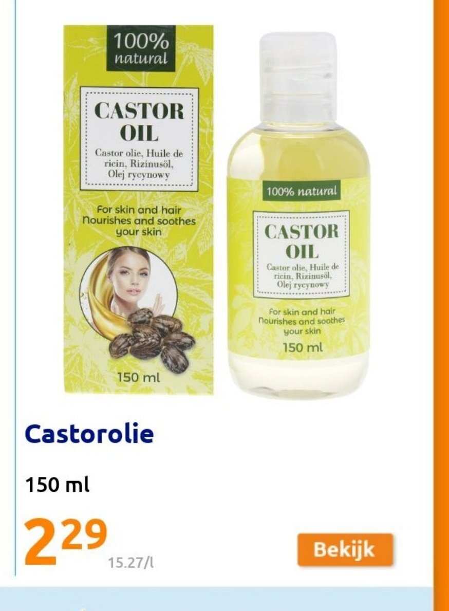 Castorolie 150 ml promotie bij Action
