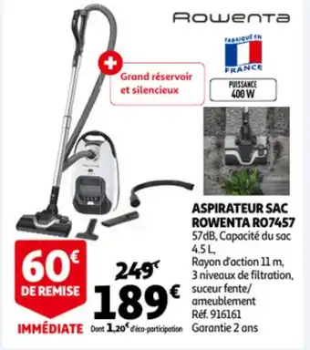 Auchan Rowenta Aspirateur Sac RO7457 aanbieding