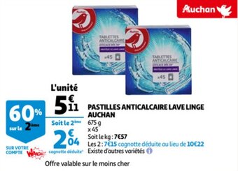 Auchan Pastilles Anticalcaire Lave Linge Auchan aanbieding