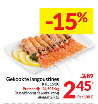 Intermarché Gekookte langoustines aanbieding