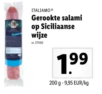 Lidl Italiamo Gerookte salami op Siciliaanse wijze aanbieding