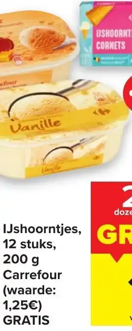 Carrefour IJshoorntjes, 200 g aanbieding