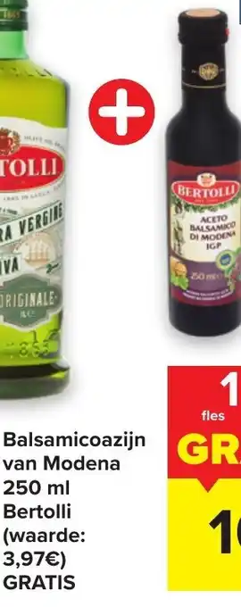 Carrefour Balsamicoazijn van Modena 250 ml Bertolli aanbieding