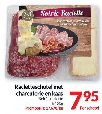 Intermarché Racletteschotel met charcuterie en kaas aanbieding