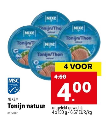 Lidl Nixe Tonijn natuur aanbieding