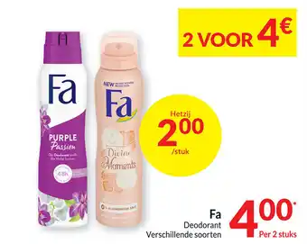 Intermarché Fa Deodorant Verschillende soorten aanbieding