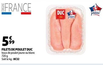Auchan Filets De Poulet Duc aanbieding