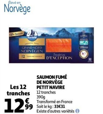 Auchan Saumon Fume De Norvege Petit Navire aanbieding