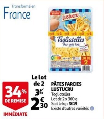 Auchan Pates Farcies Lustucru aanbieding