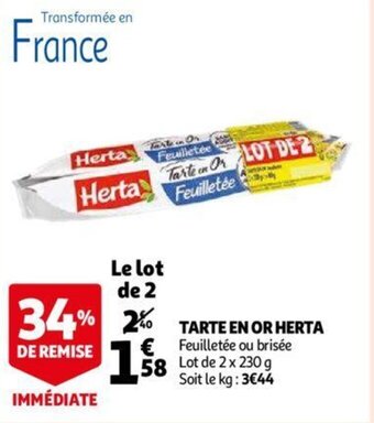 Auchan Tarte En Or Herta aanbieding