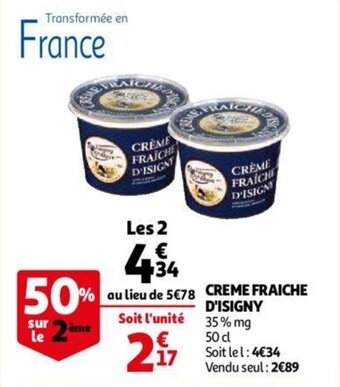 Auchan Creme Fraiche D'Isigny aanbieding