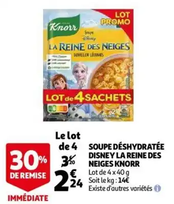 Auchan Soupe Deshydratee Disney La Reine Des Neiges Knorr aanbieding