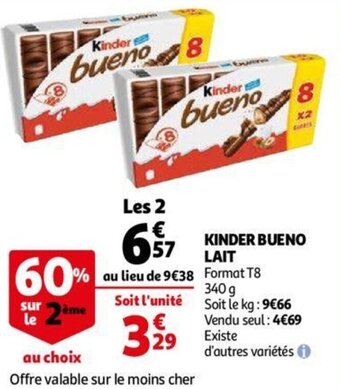 Auchan Kinder Bueno Lait aanbieding