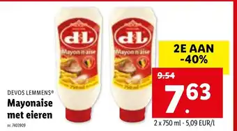 Lidl Devos Lemmens Mayonaise met eieren aanbieding