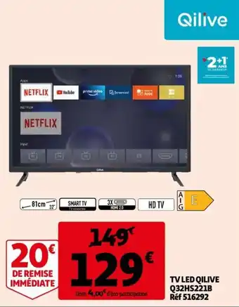 Auchan TV LED Qilive Q32HS221B aanbieding