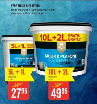 HandyHome Verf muur & plafond 5L+1L aanbieding