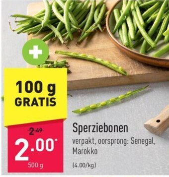 ALDI Sperziebonen 500g aanbieding