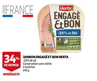 Auchan Jambon Engage Et Bon Herta aanbieding