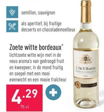 ALDI Zoete witte bordeaux 75 cl aanbieding