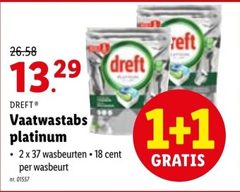 Lidl Dreft Vaatwastabs platinum aanbieding