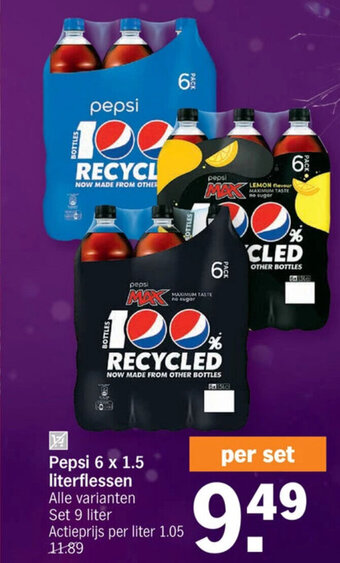 Albert Heijn Pepsi 6 x 1.5 literflessen aanbieding
