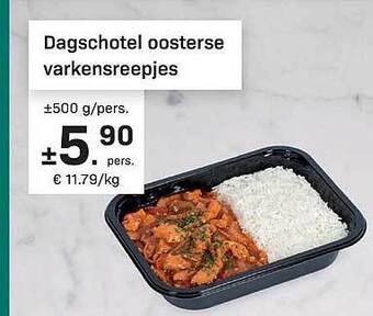 Buurtslagers Dagschotel oosterse varkensreepjes aanbieding