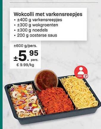 Buurtslagers Wokcolli met varkensreepjes aanbieding