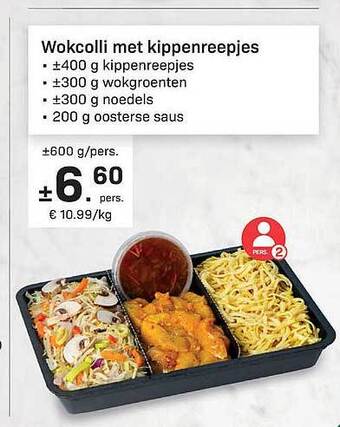 Buurtslagers Wokcolli met kippenreepjes aanbieding