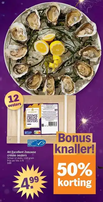 Albert Heijn Ah excellent zeeuwse creuse oesters aanbieding