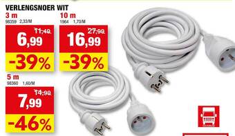 Hubo Verlengsnoer wit aanbieding