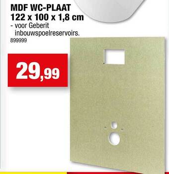 Hubo Mdf wcplaat aanbieding